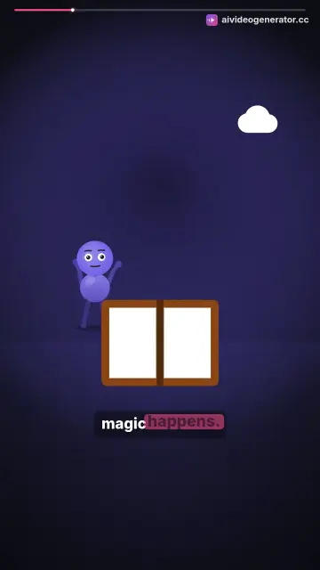 Magical book opens with colorful cartoon characters