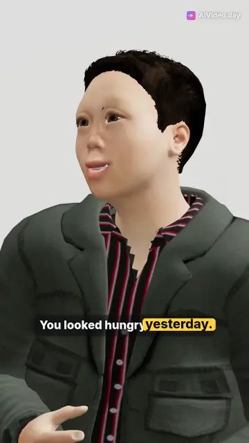 Father and son share bread in emotional 3D story