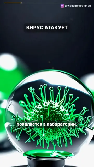 Анимация заражения клетки вирусом