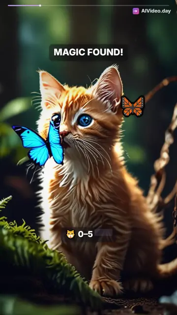 Cat Finds Magic Butterfly Story