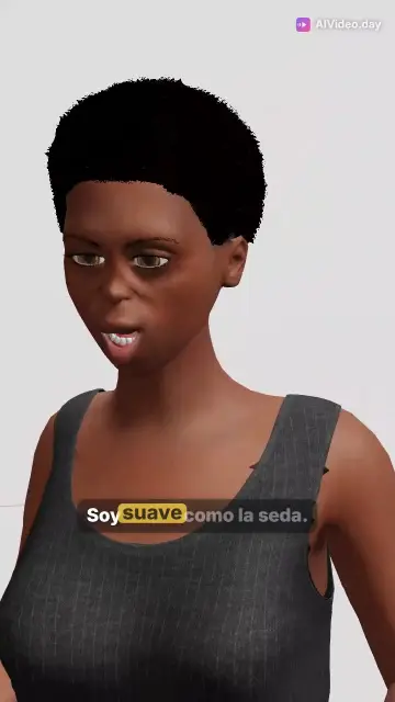 Baile animado de personajes 3D con texto dulce