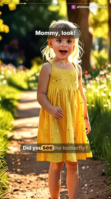 Cute Park Moment: Mother and Daughter Catching Butterflies