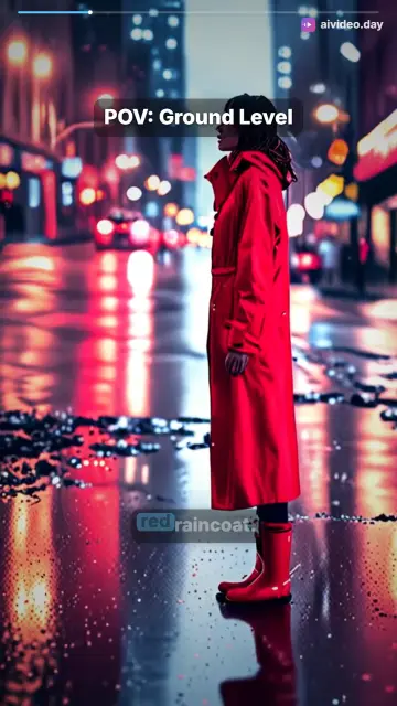 Red Boot POV Girl in Raincoat