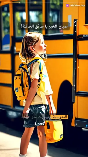 ليلى تودع سائق الحافلة المدرسية